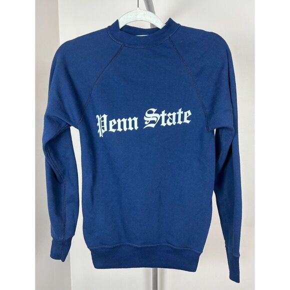 Vintage 70s 80s Navy Blue Penn State Made in USA Small Adult Sweatshirt